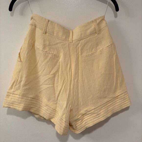 Significant Other Pleated Front High Rise Shorts Pastel Yellow 4 - Picture 8 of 8